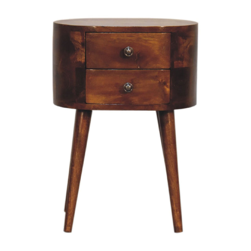 Mini Rounded Nightstand - Chestnut