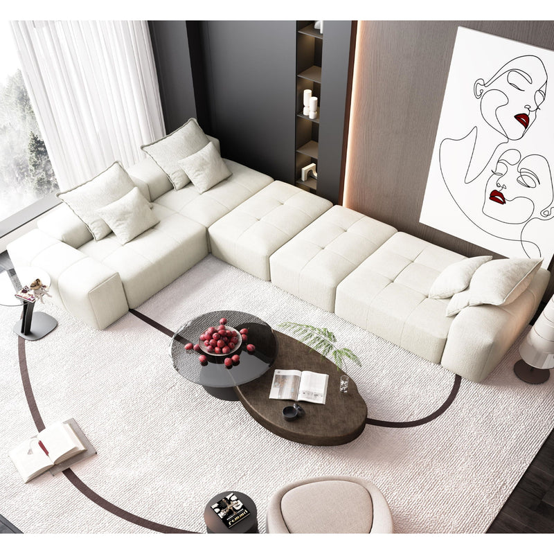 Modern Oversized Diy Combination Modular Sectional Sofa With Pillows