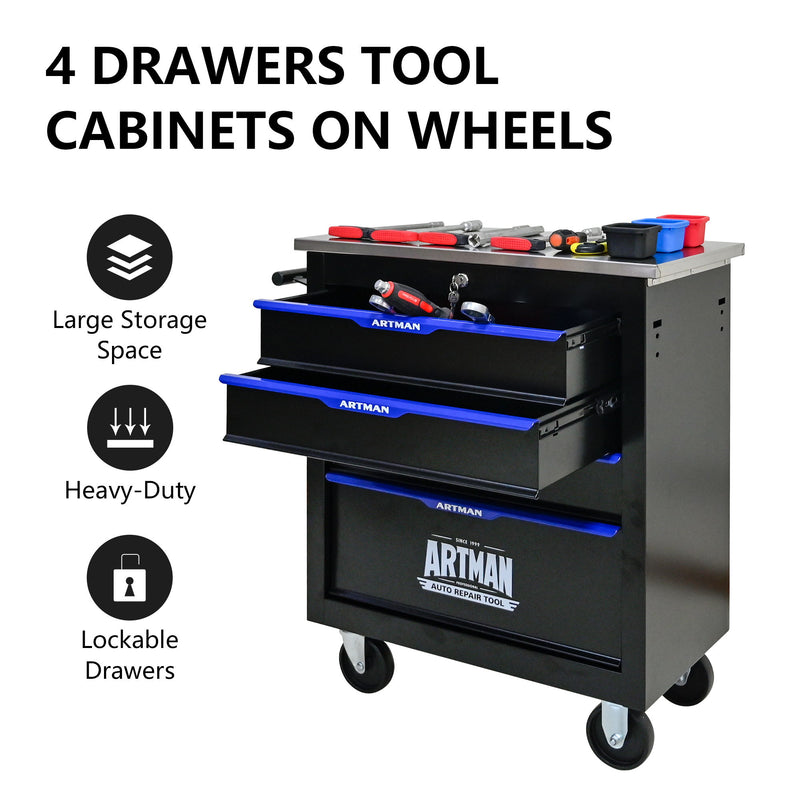 Drawer Multifunctional Tool Cart With Wheels
