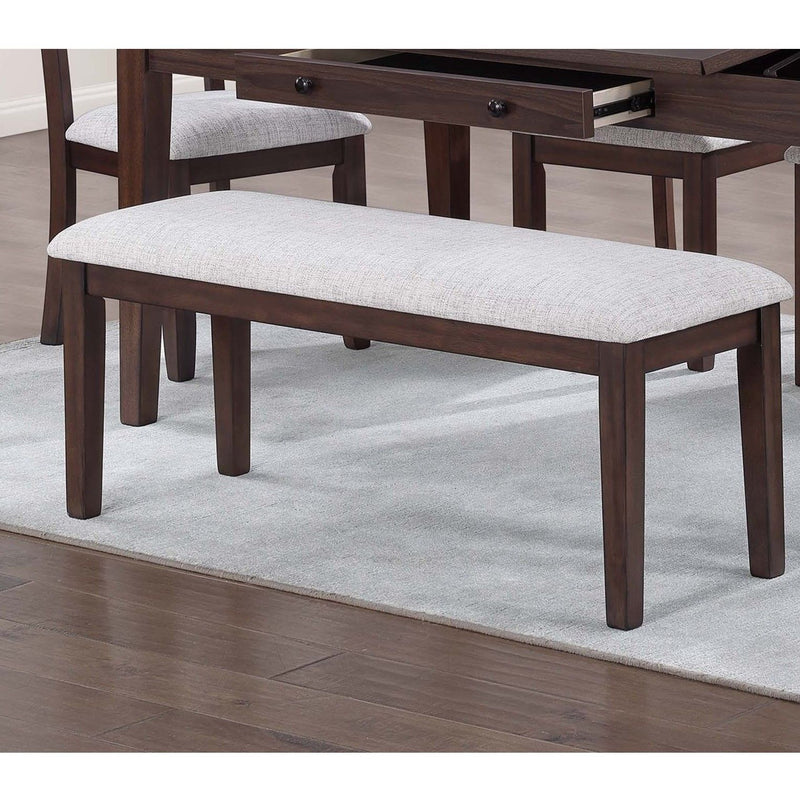 6 Piece Dining Set Table With Storage Ladder Back Chairs And Bench - Walnut