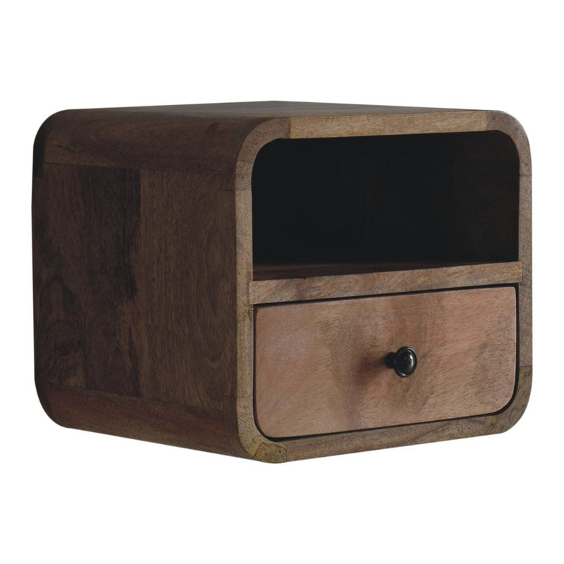 Curved Upper Slot Floating Nightstand