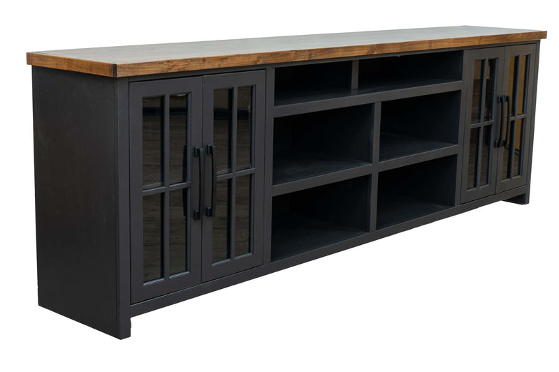 Essex - TV Stand Console For TVs Up To 100" - Black / Whiskey