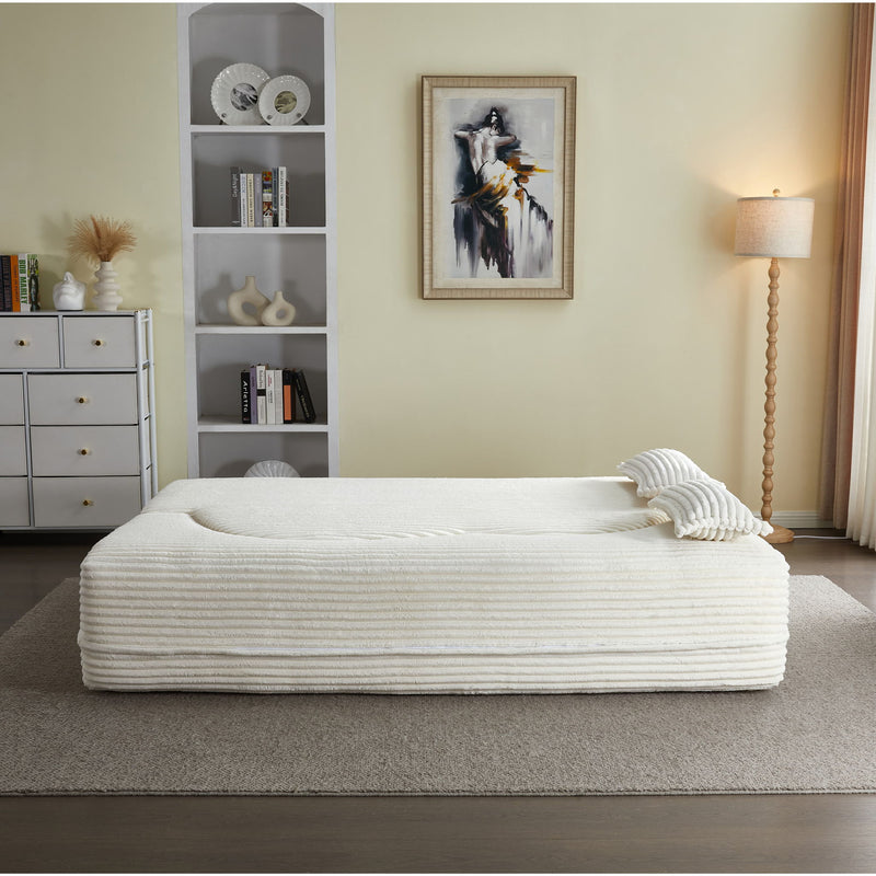 Floor Convertible Sleeper Sofa Bed With 2 Pillows