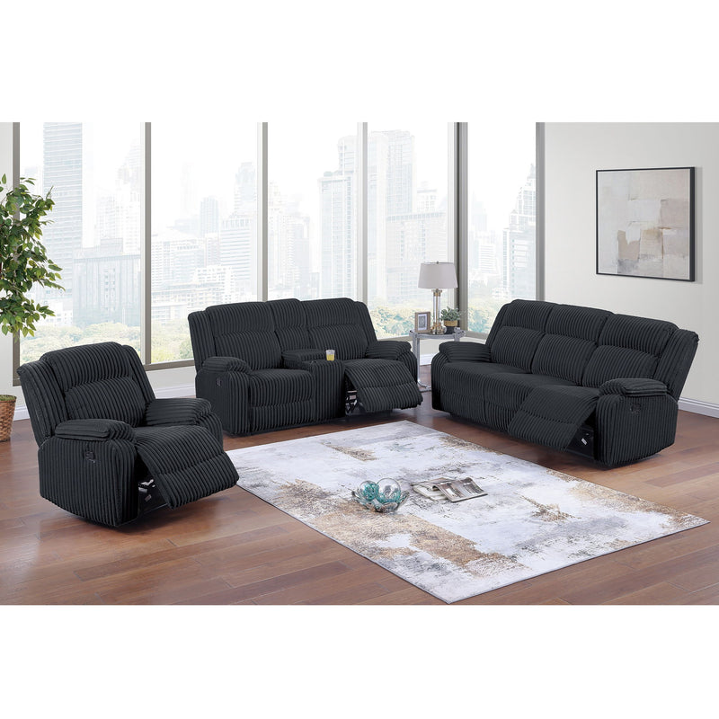 Motion Recliner Chair With Plush Armrests For Living Room, Soft Seat - Black