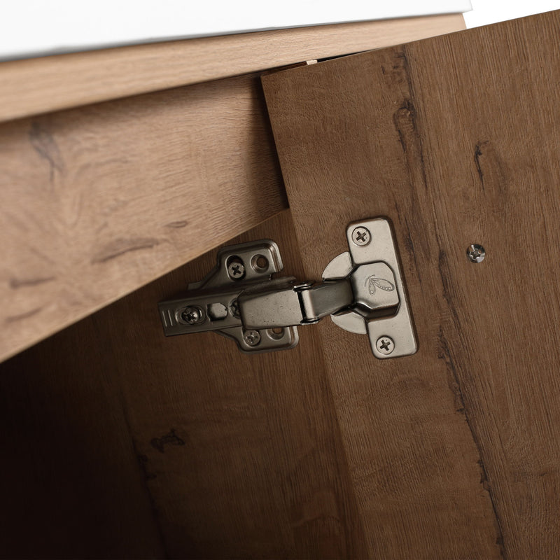 46" Freestanding Bathroom Vanity With Soft Close Doors And 4 Drawers, (Vanity Only) - Imitative Oak