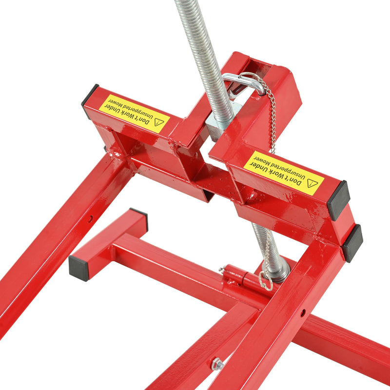 Universal Easy Lawn Mower Lift For Riding Tractors, 800 Lbs Capacity - Red