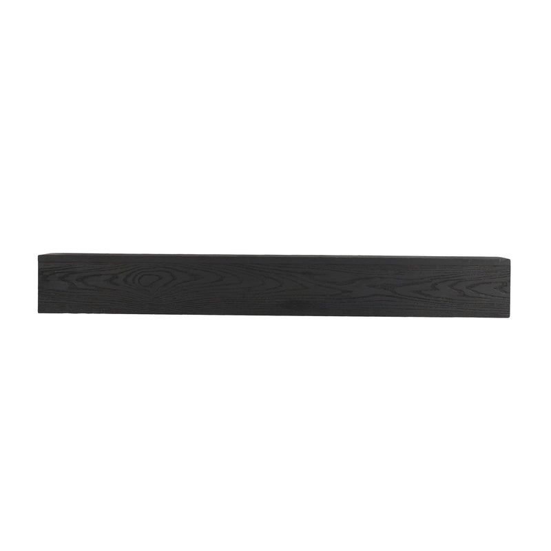 48'' Embossed Fireplace Mante, Wall Mounted Floating Shelf - Black