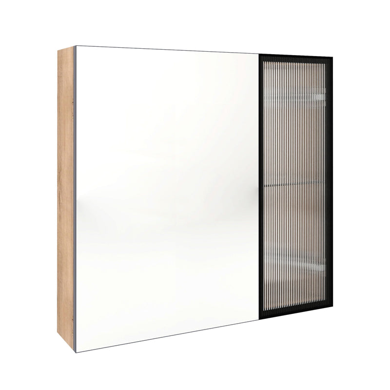 Wall Mounted Bathroom Cabinet & Adjustable Shelves - Imitative Oak