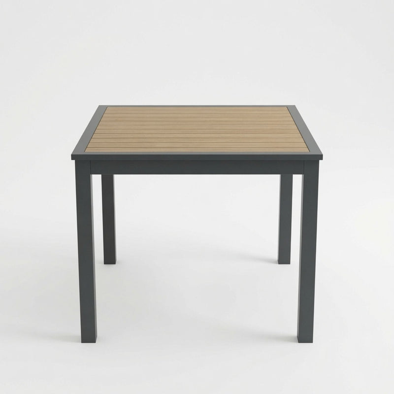 Outdoor Square Patio Slatted Dining Table - Gray