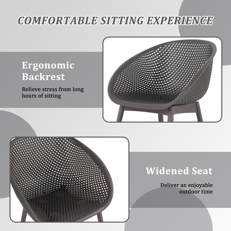 4 Pack Lounge Chair Set With Long Table