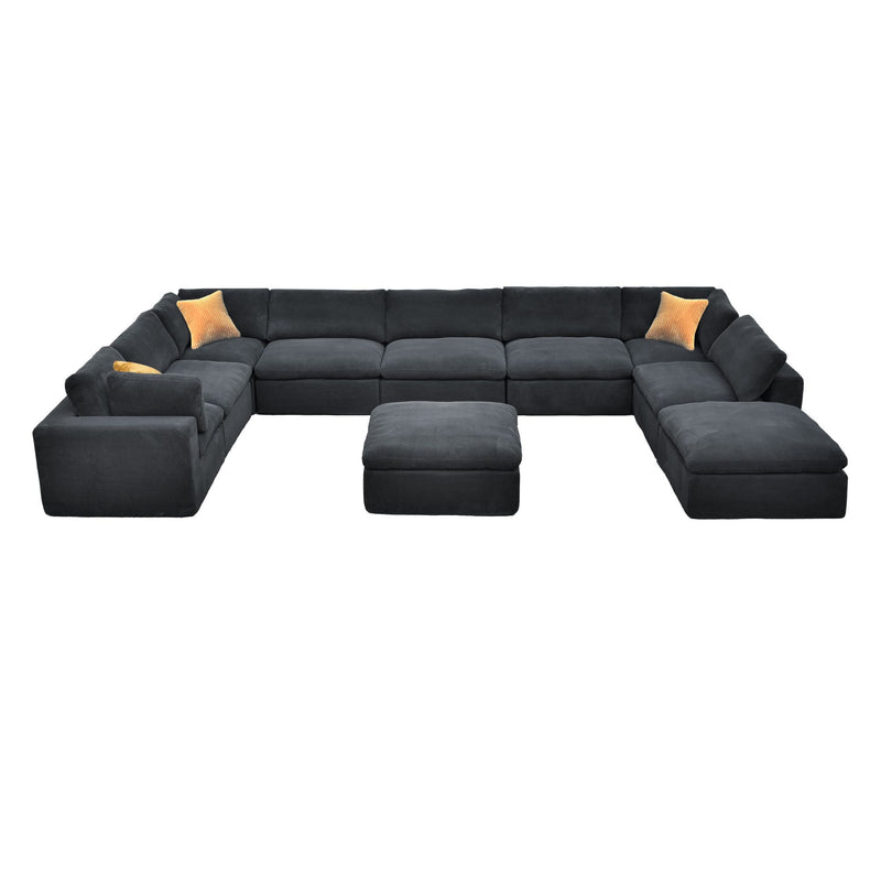 Custom Configuration Modular Sectional With Toss Pillows