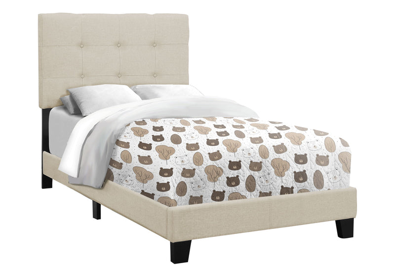 Bed, Upholstered, Frame Only, Transitional