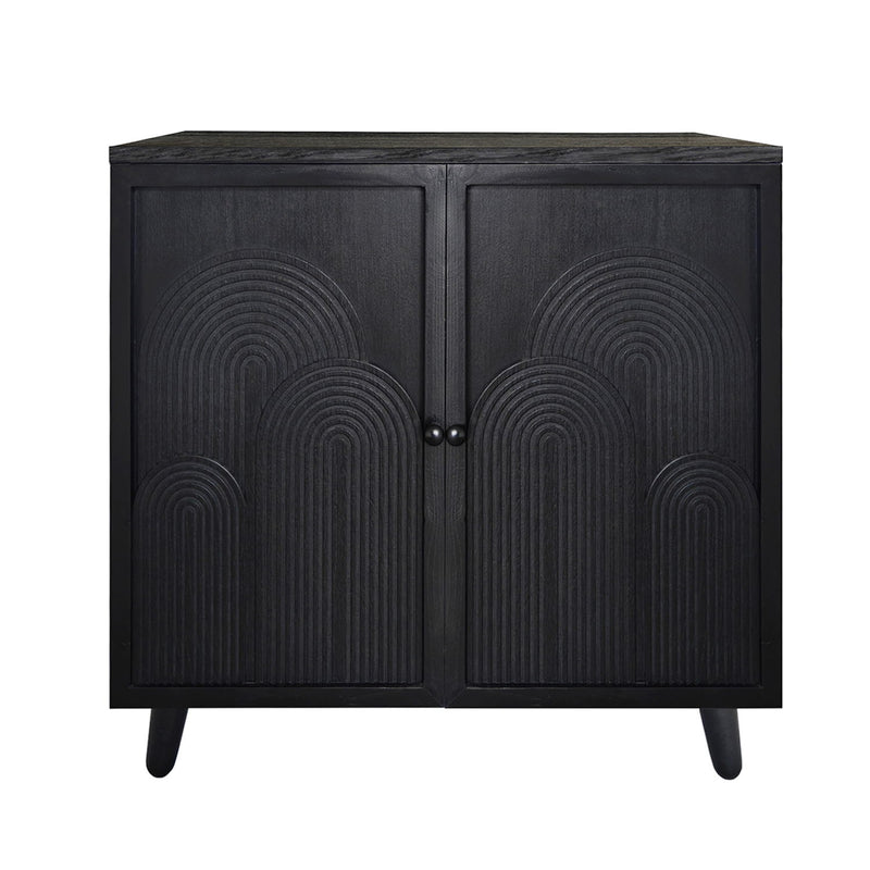 2 Door Accent Cabinet Storage Cabinet With Adjustable Shelf - Black
