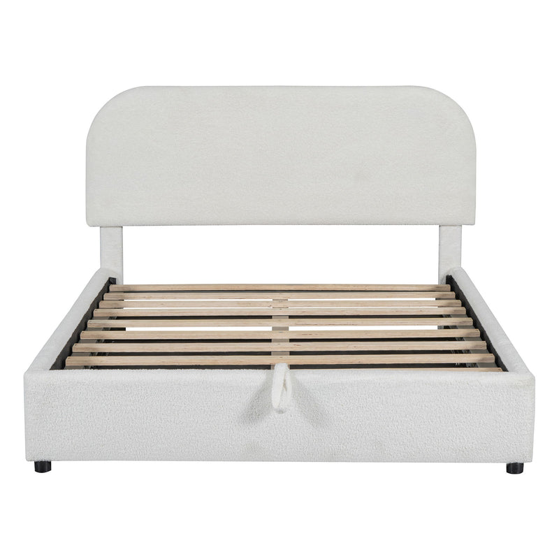 Upholstered Platform Bed With Hydraulic Storage System