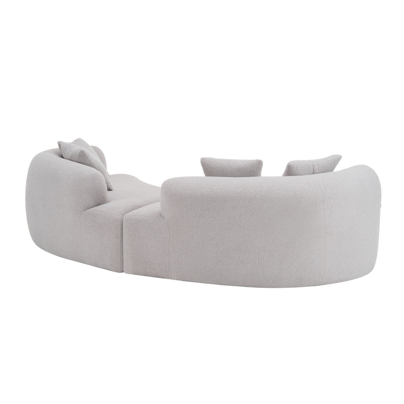 Curved 4 Seater Sofa For Small Spaces - Gray