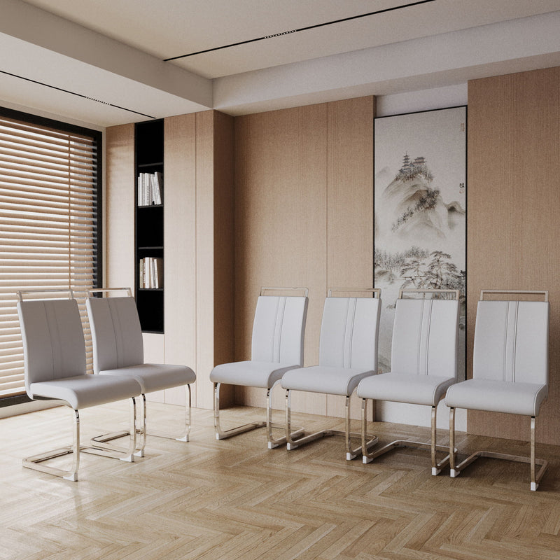 Modern Dining Chairs With Padded Seat, High Back