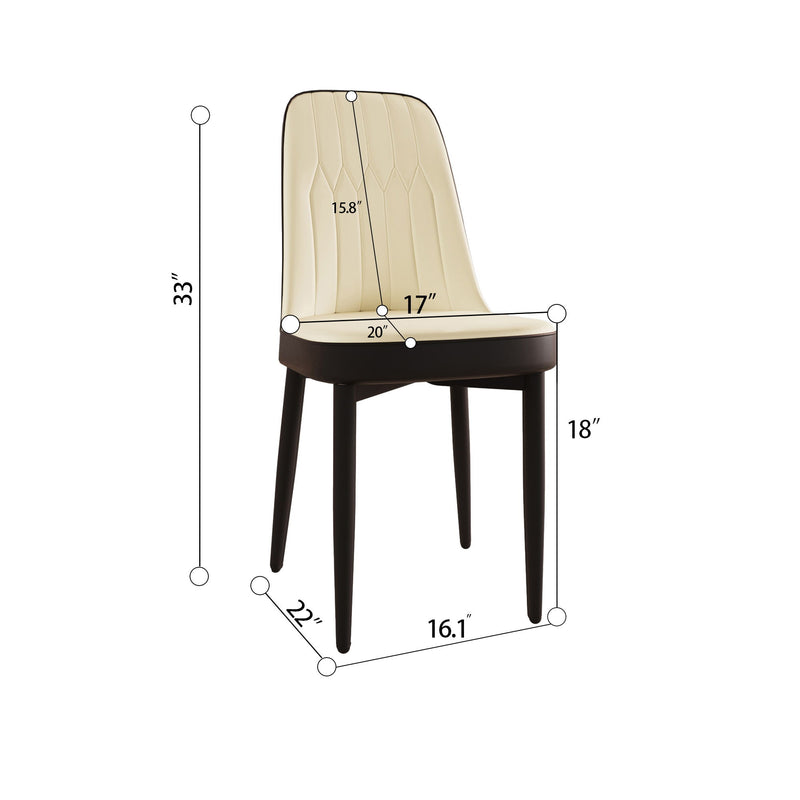 Modern Dining Chair With Cushions And Metal Legs