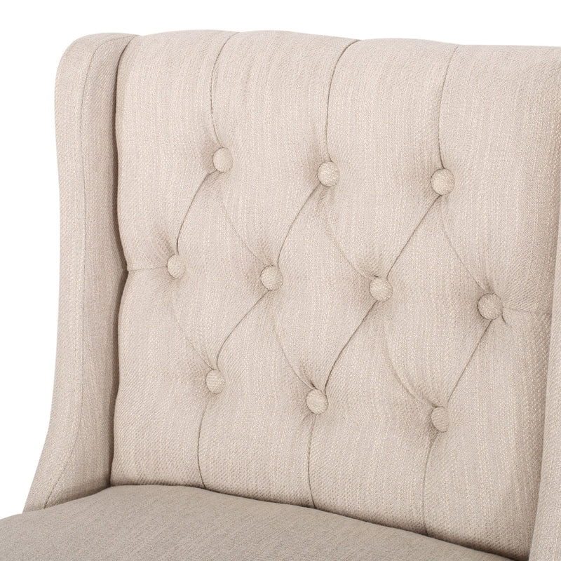 Solstara - Upholstered Dining Barstool With Button Tufted And Wing Back