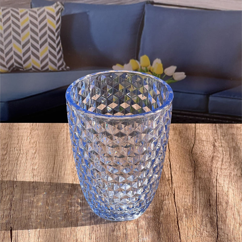 Leading Ware Diamond Cut Acrylic Glasses Drinking (Set of 4)