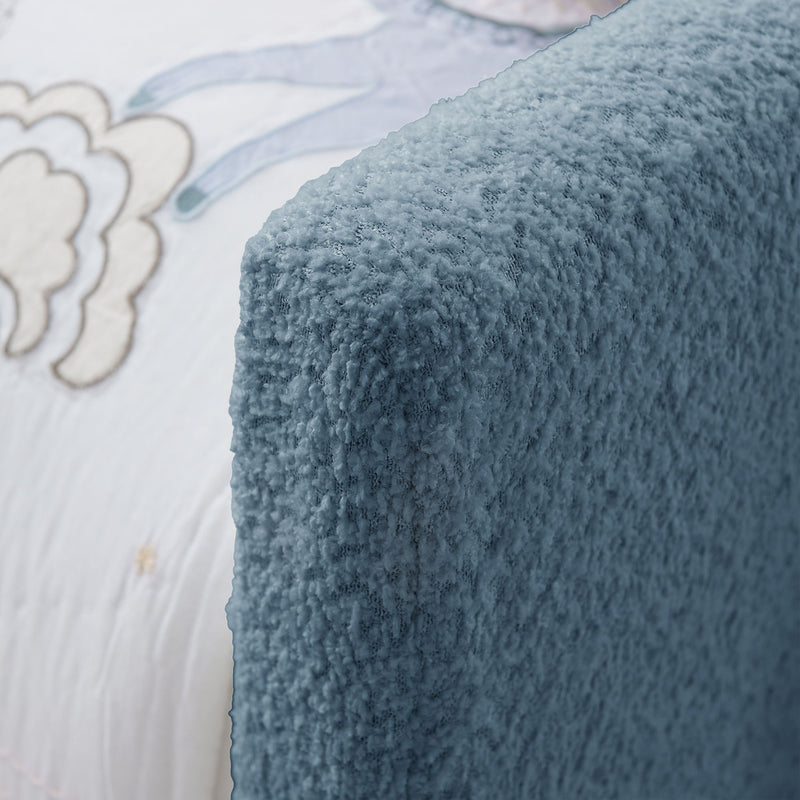 Cute Rabbit Ear Upholstered Platform Bed Frame With Safety Rail
