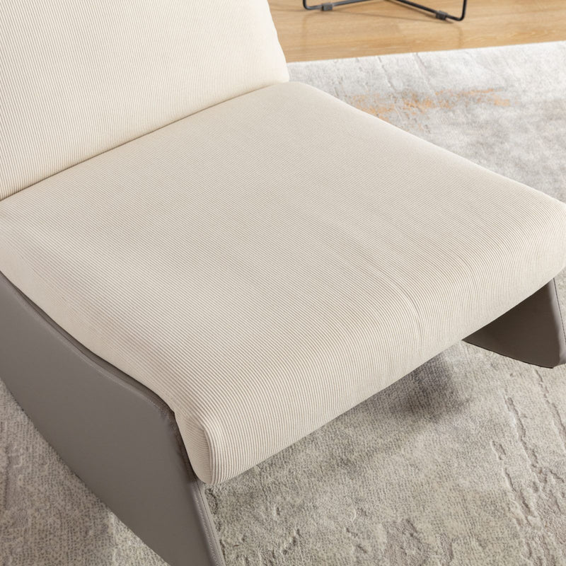 Modern Rocking Chair Recliner, Comfy Rocker Nursery Chair With Footrest, Accent Reading Chair, Upholstered Lounge Chair For Relaxing, Resting, Soft Padded Rocker For Indoor Living Room Bedroom - Gray / Beige
