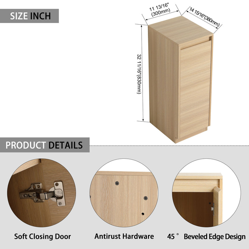 Freestanding Bathroom Vanity With Sink, 1 Small Storage Cabinet, Soft Close Door