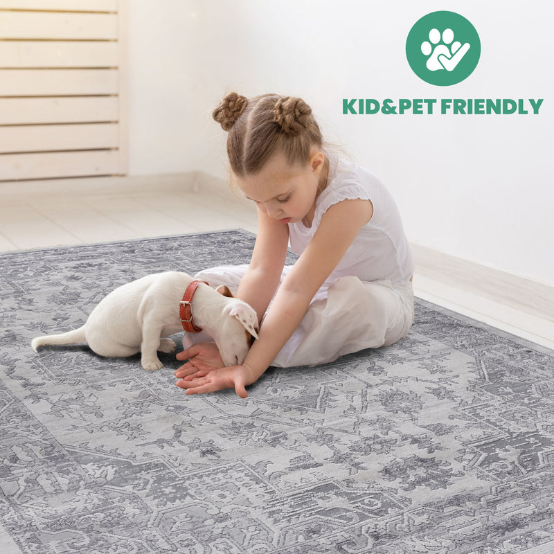 Marfi - 8' X 10' Oriental Area Rug - Silver