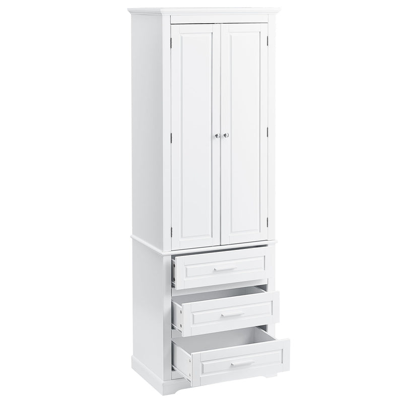 Tall Storage Cabinet With 3 Drawers For Bathroom