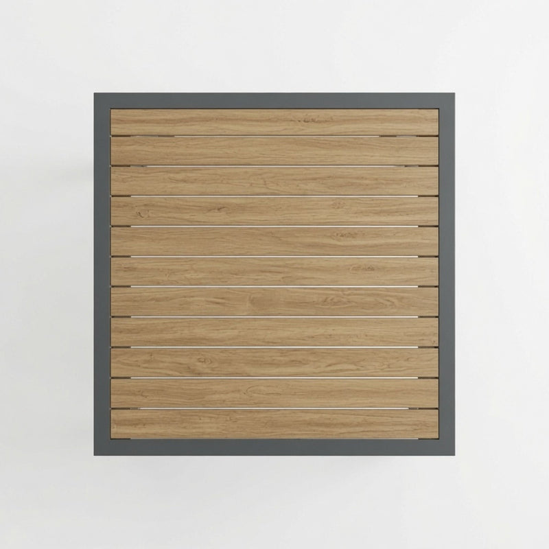 Outdoor Square Patio Slatted Dining Table - Gray