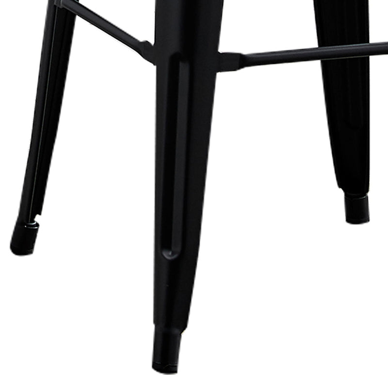 Backless Lightweight Bar Stools (Set of 2) - Black