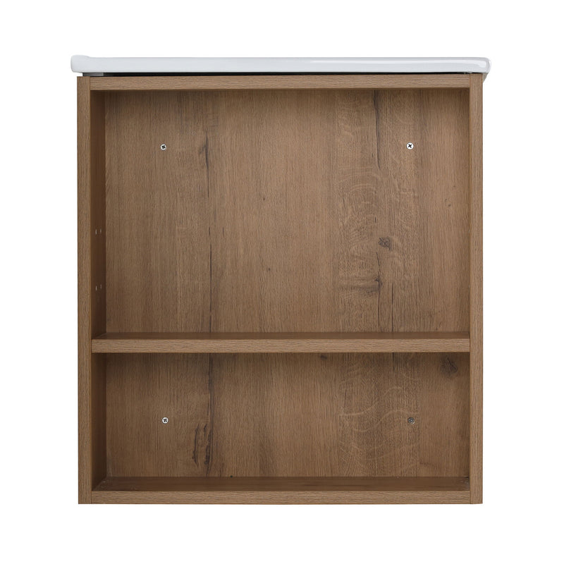 Wall Mounted Bathroom Vanity With Open Shelf, 29" Size (Vanity Only) - Imitative Oak