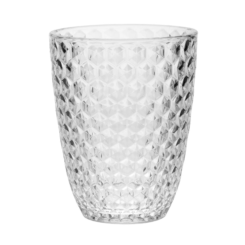 Leading Ware Diamond Cut Acrylic Glasses Drinking (Set of 4)