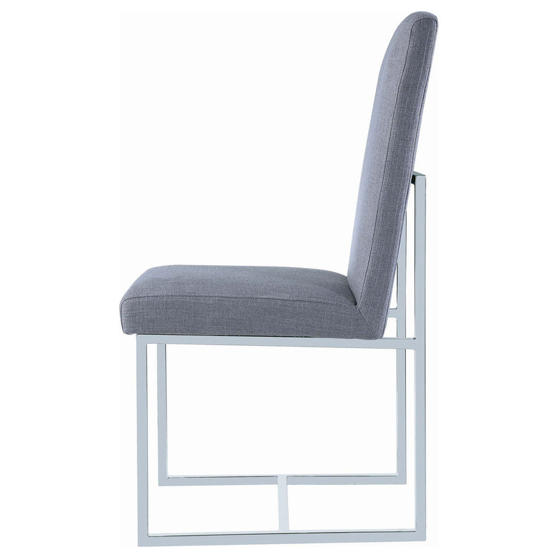 Upholstered Dining Chair Set With Base (Set of 2) - Gray