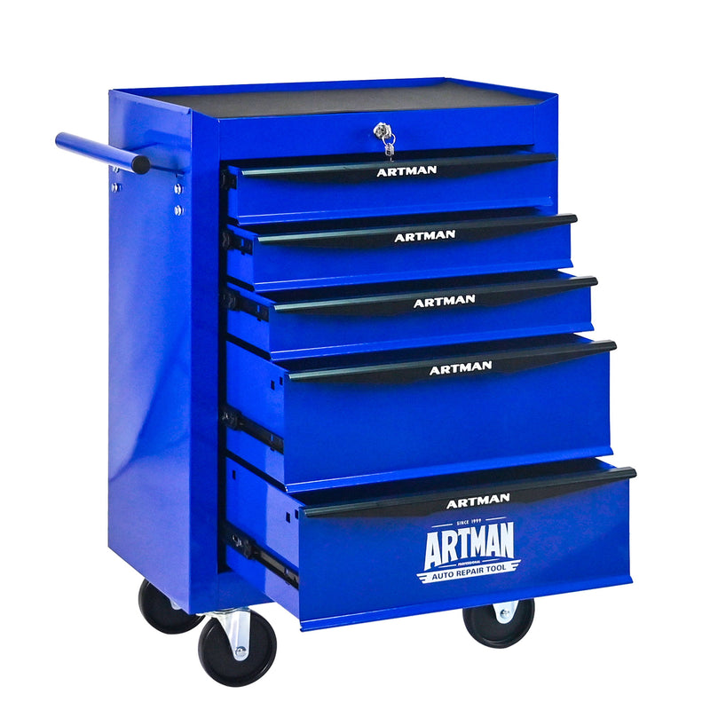 Rolling Metal Tool Chest With Drawers, Steel Storage Cabinet With Ball Bearing Slides
