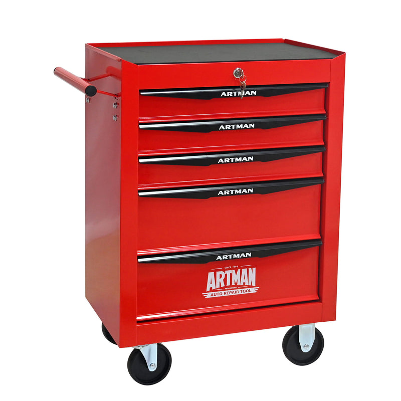 Rolling Metal Tool Chest With Drawers, Steel Storage Cabinet With Ball Bearing Slides