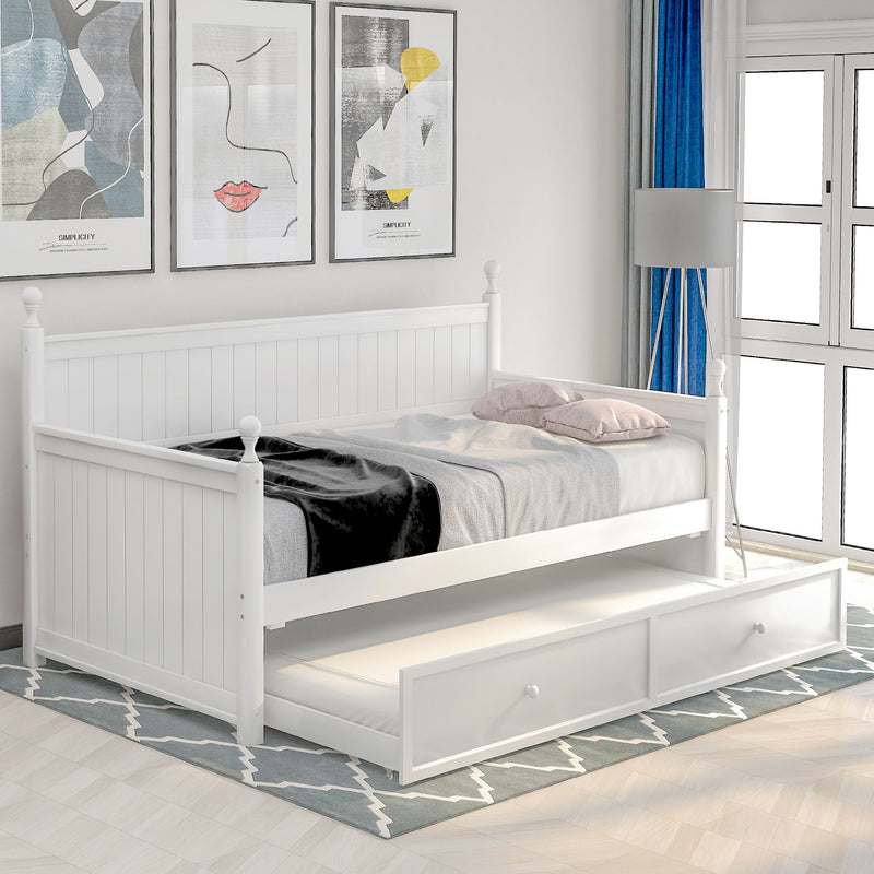 Twin Size Daybed & Twin Size Trundle - White