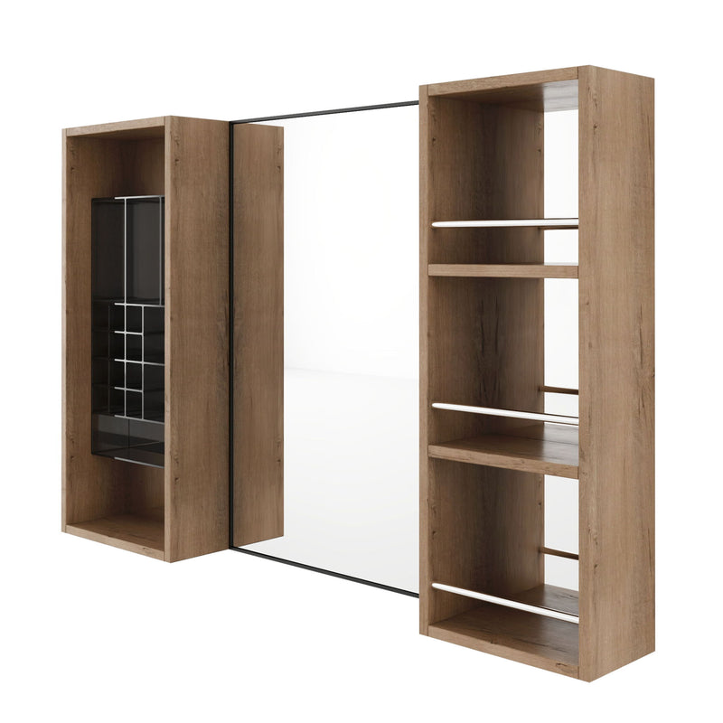 41.3" Wall Mounted Bathroom Cabinet With Storage - Imitative Oak