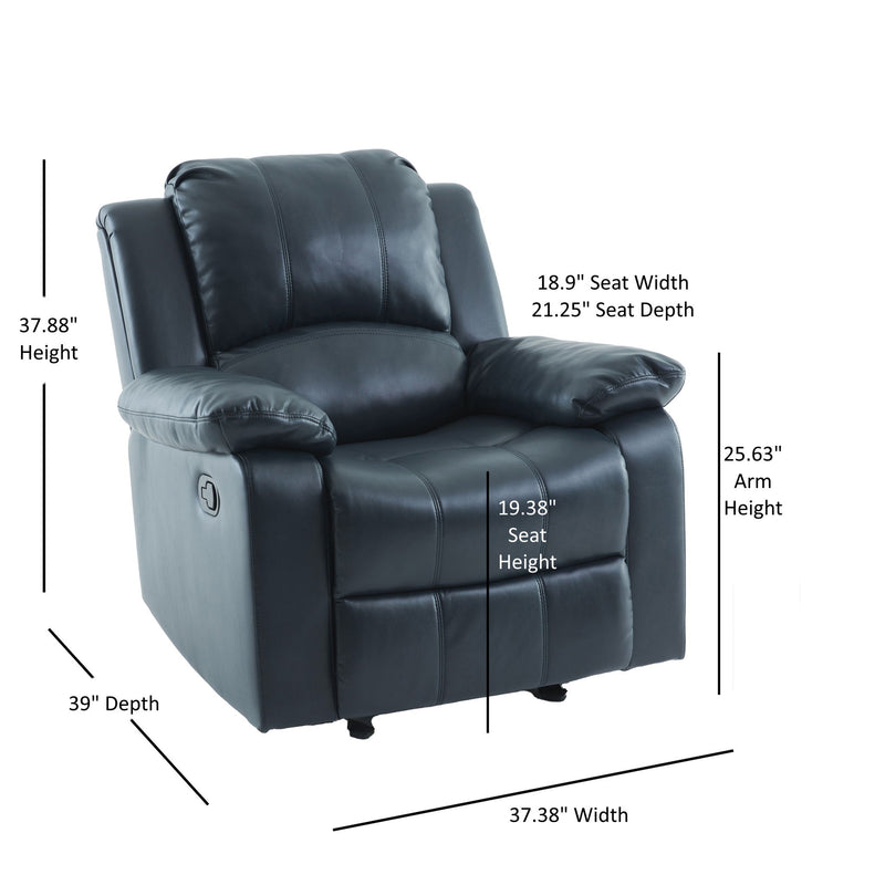 Charlotte - Gel Glider Recliner - Blue