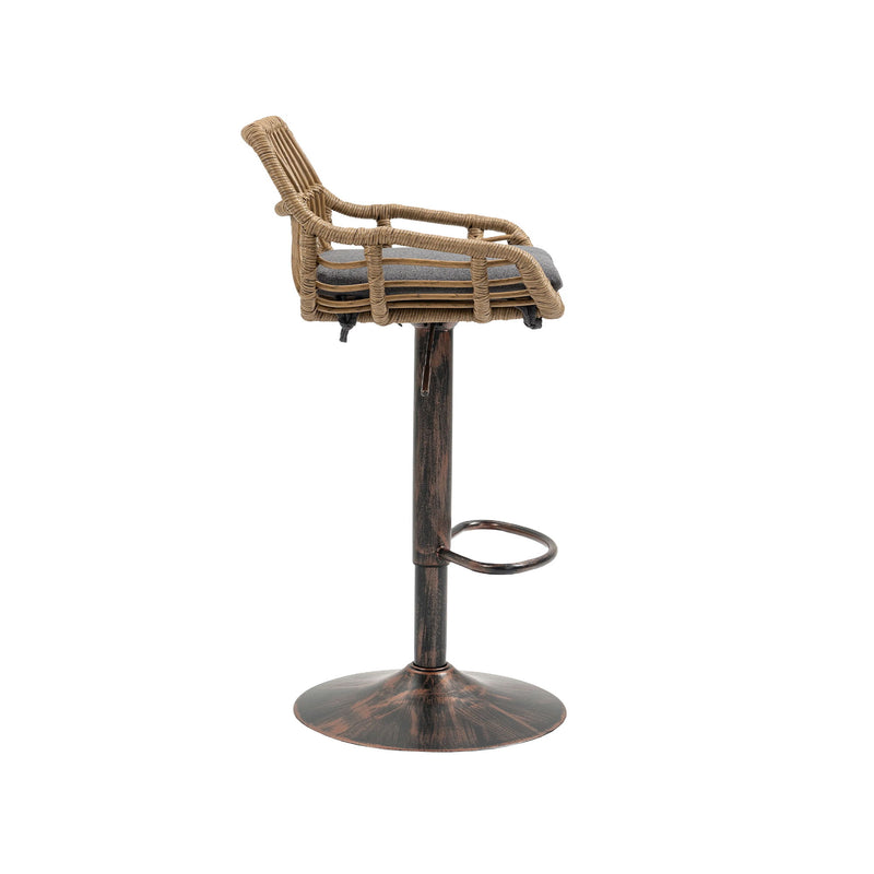 Modern Swivel Bar Stools Adjustable Counter Chairs With Footrest (Set of 2)