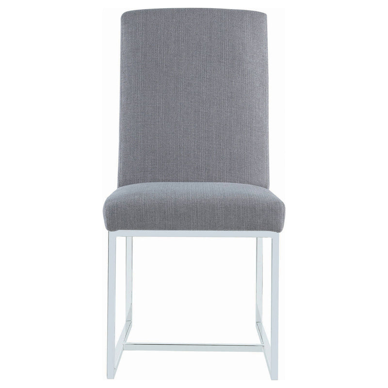Upholstered Dining Chair Set With Base (Set of 2) - Gray
