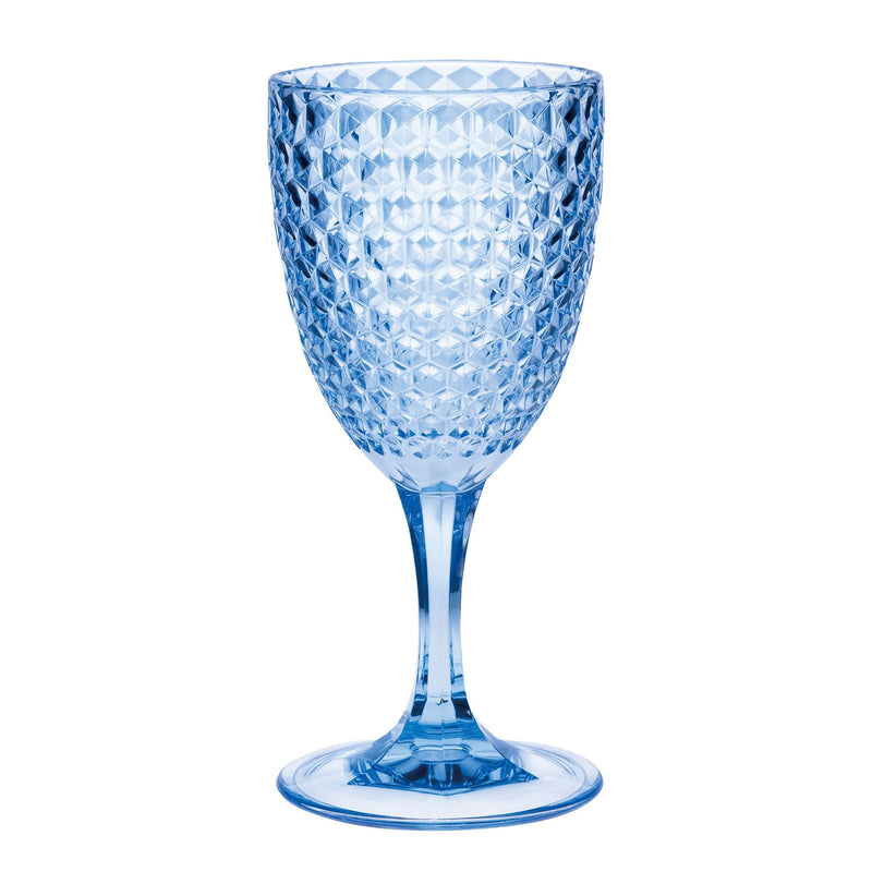 Diamond Cut Plastic Wine Glasses (Set of 4)
