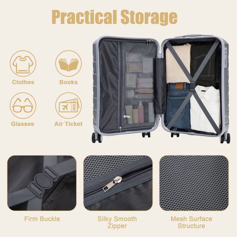 Hard Shell Travel Luggage With Scratch Resistant Surface