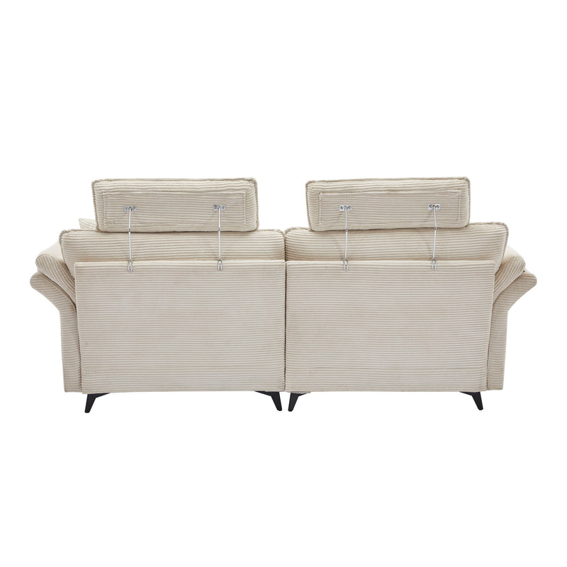 Modern Deep Seat Sectional Sofa With Ottoman