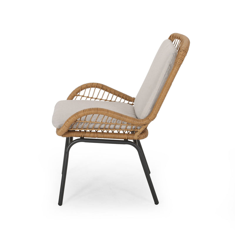 Outdoor Wicker Club Chair With Cushions (Set of 2)