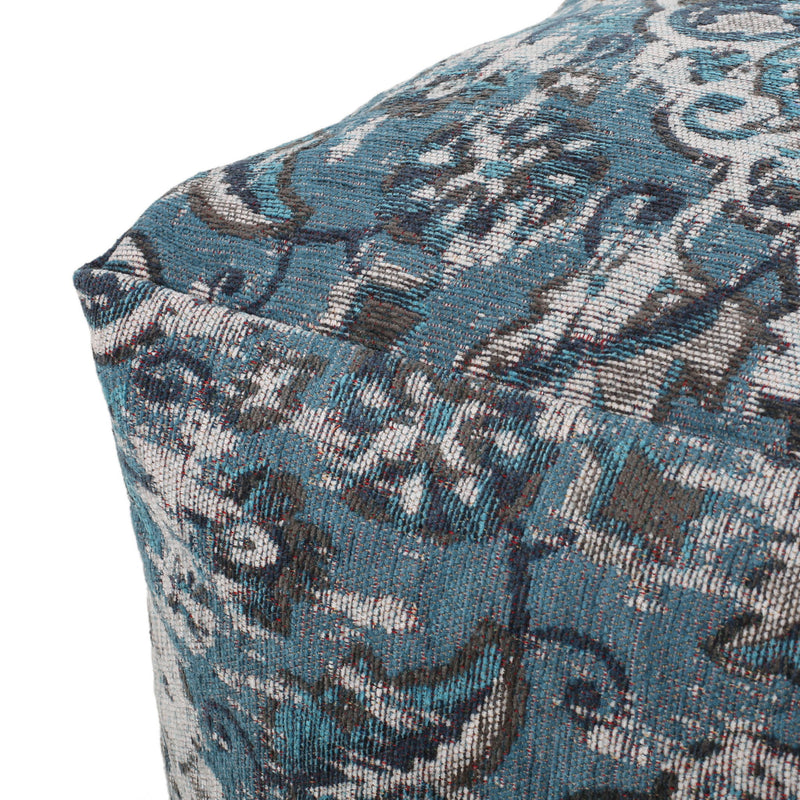 Anita - Square Pouf Ottoman And Floor Cushion - Blue