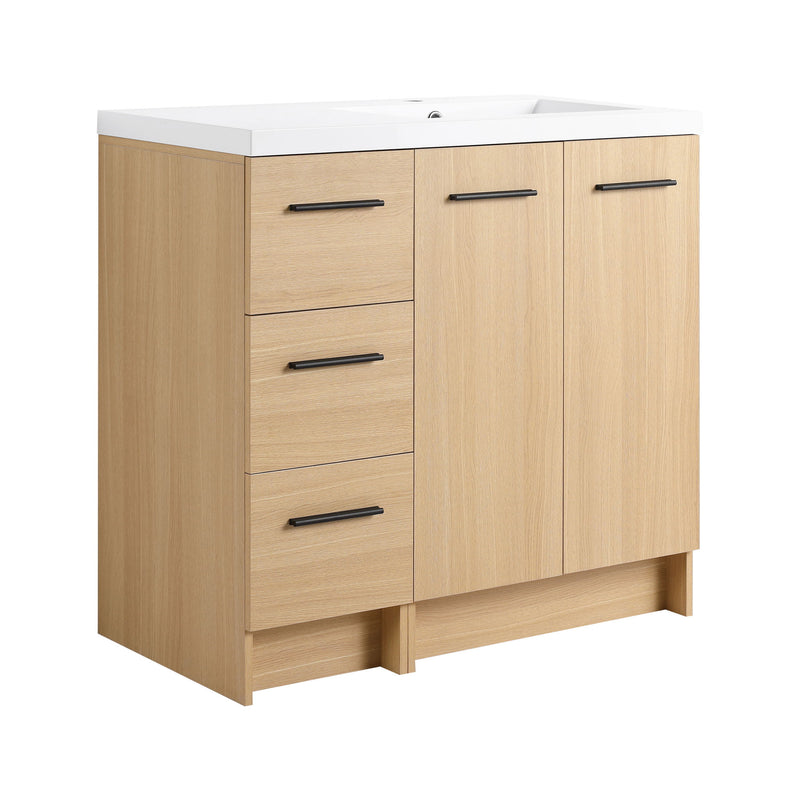 Wall Mounted Floating Bathroom Vanity With Sink, Door & Drawers Modular Cabinet