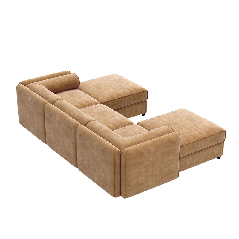 Contemporary Elegant Sofa With Storage And Ottoman