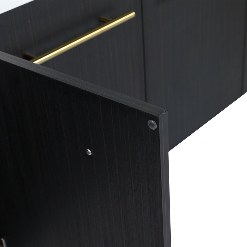 Modern Wall Mounted Bathroom Vanity With Left Sink And Storage Rack