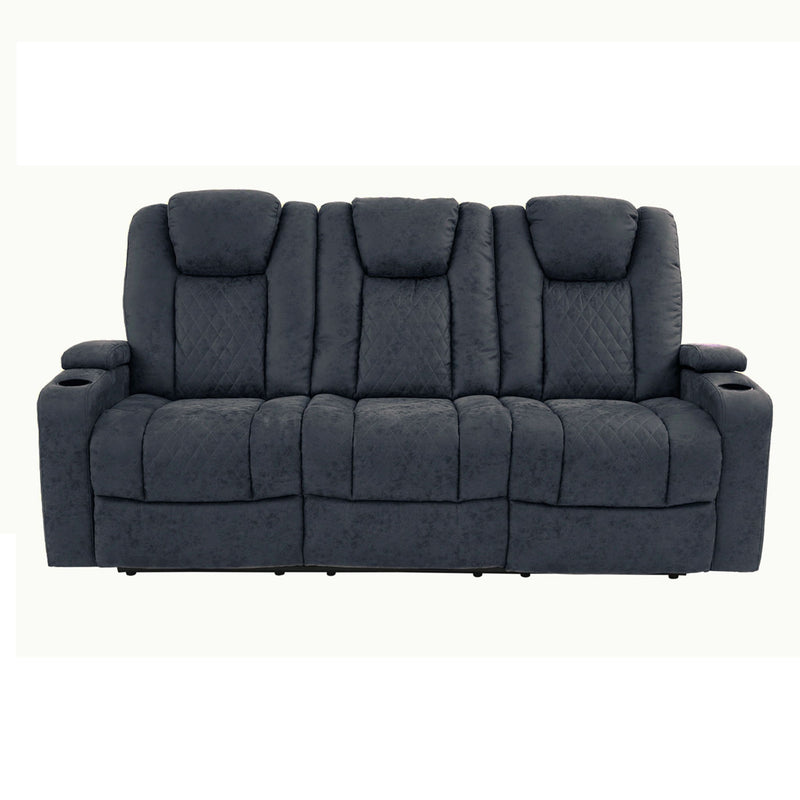 Power Reclining Sofa With Adjustable Headrest - Inky Blue