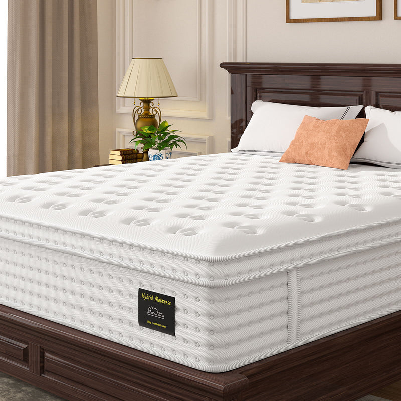 14'' Hybrid Mattress, Memory Foam & Pocket Springs For Pressure Relief